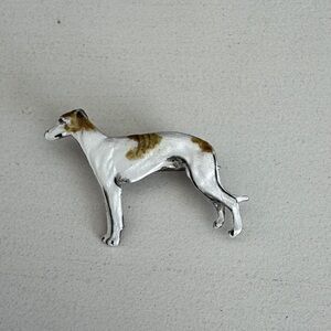 Vinatge Kenar made in England silver and enamel dog pin